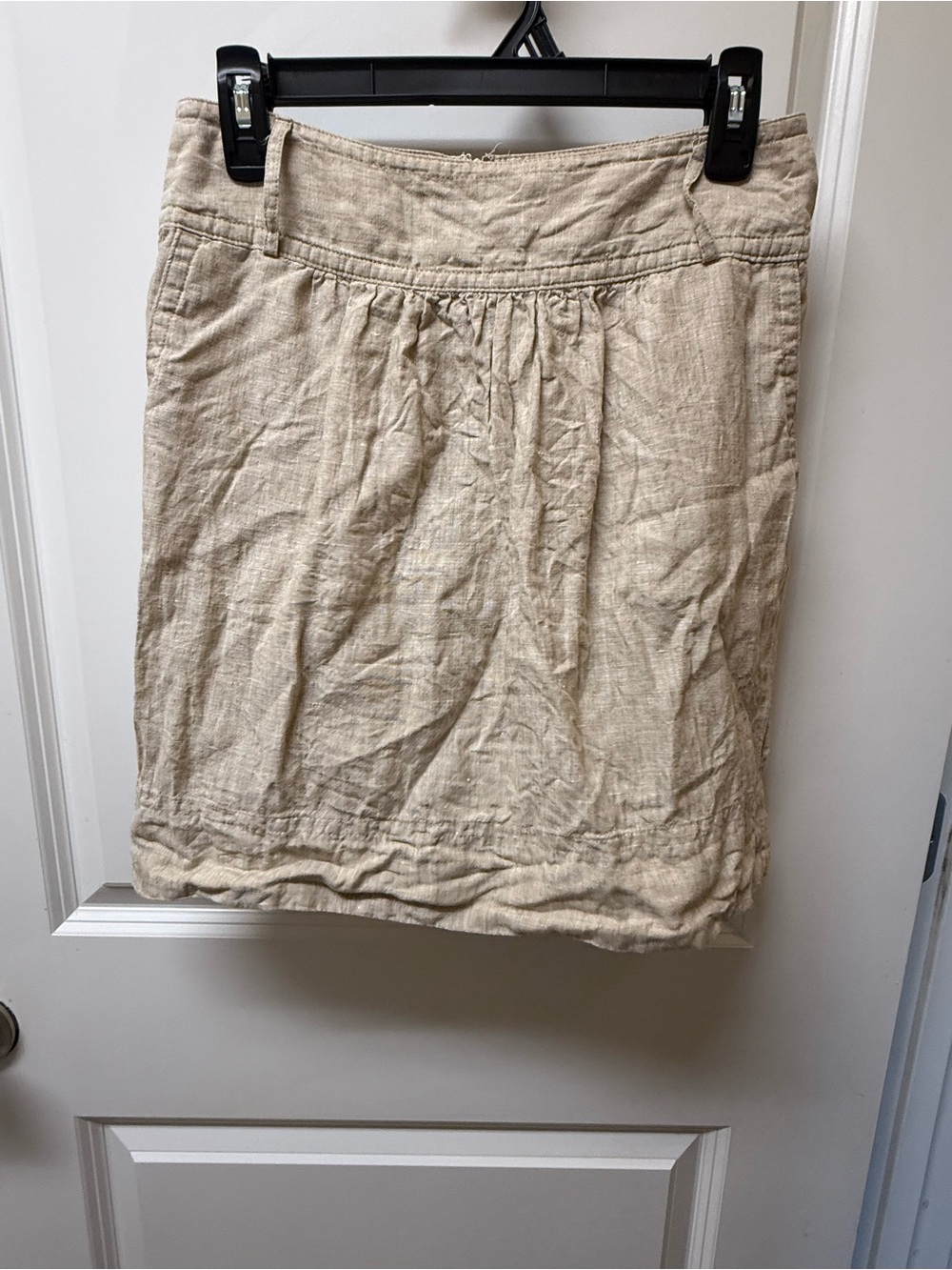 Banana Republic 100% Linen Beige Knee Length Skirt Size 4